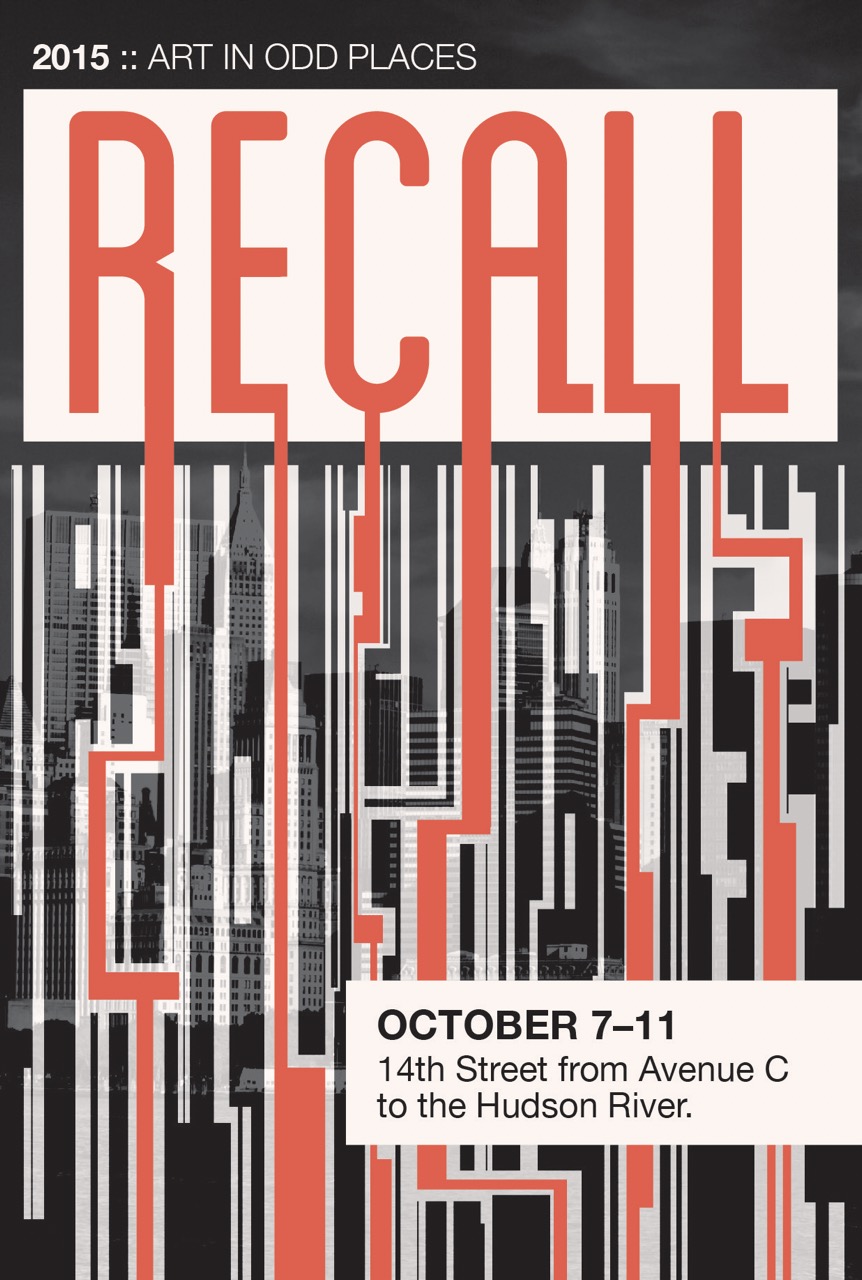 The front of a Recall handout card with the festival dates on it